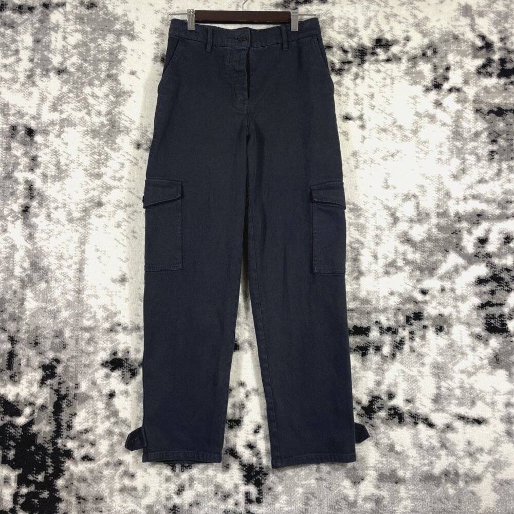 Aritzia Wilfred Free Pants Womens Size 6 Black Cotton Straight Leg Skater Stretc